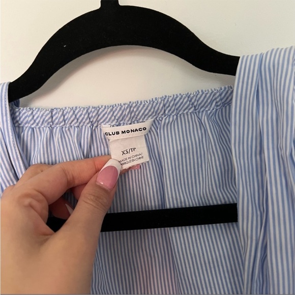Club Monaco Wrap Pinstripe Top XS - Picture 5 of 7